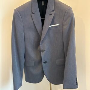 Zara Gray Slim-Fit Sport Coat with Notched Lapel